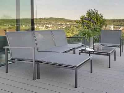 Stern Skelby Lounge-Sessel anthrazit mit Textilenbezug karbon