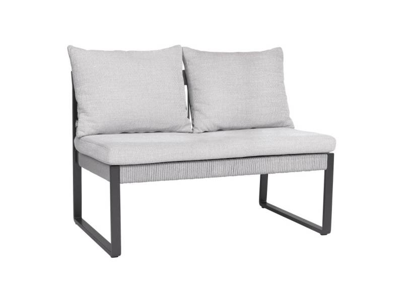 Stern TAMMO 2-Sitzer Bank, Aluminium anthrazit matt, Kordel Stone