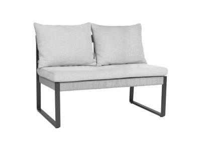 Stern TAMMO 2-Sitzer Bank, Aluminium anthrazit matt, Kordel Stone