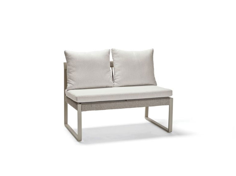 Stern TAMMO 2-Sitzer Bank, Aluminium greige, Textilen Sesam, Kordel greige