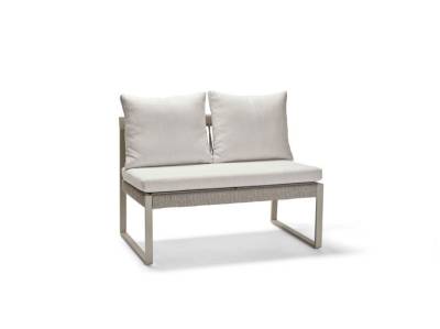 Stern TAMMO 2-Sitzer Bank, Aluminium greige, Textilen Sesam, Kordel greige