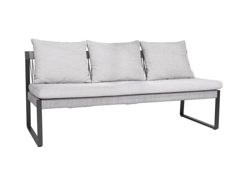 Stern TAMMO 3-Sitzer Bank, Aluminium anthrazit matt, Kordel Stone