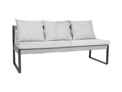 Stern TAMMO 3-Sitzer Bank, Aluminium anthrazit matt, Kordel Stone