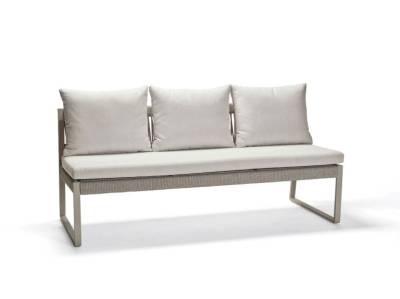 Stern TAMMO 3-Sitzer Bank, Aluminium greige, Textilen Sesam, Kordel greige