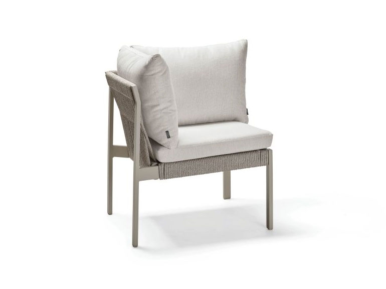 Stern TAMMO Eckelement, Aluminium greige, Textilen Sesam, Kordel greige