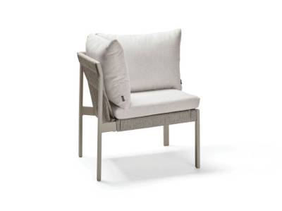 Stern TAMMO Eckelement, Aluminium greige, Textilen Sesam, Kordel greige