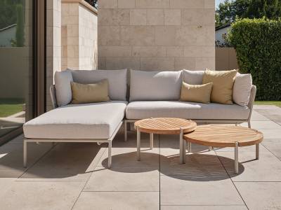 Stern Taro Beistelltisch 80x28 cm, greige Teak