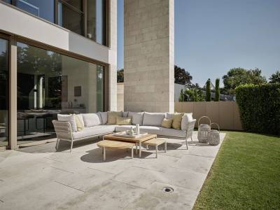 Stern Taro Beistelltisch 80x28 cm, greige Teak