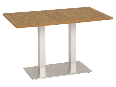 Stern Tisch, Aluminium, Edelstahloptik mit Bambusplatte