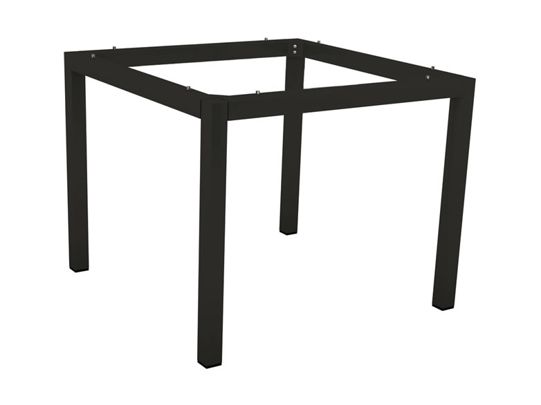 Stern Tischsystem: Alu Tischgestell 80 x 80 cm schwarz matt+ freiwählbare Tischplatte