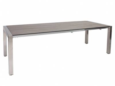 Stern Tischsystem Ausziehtisch Edelstahl, Quadrat U-Bügel 174 (254) x 90 x 75 cm