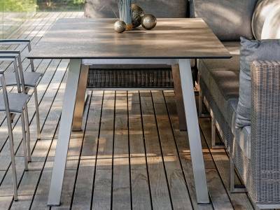 Stern Tischsystem Interno 180 x 100 cm, Edelstahl Vierkantrohr + freiwählbare Tischplatte