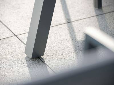 Stern Tischsystem Interno 180 x 100 cm, Tischgestell Alu Vierkantrohr graphit + freiwählbare Tischplatte