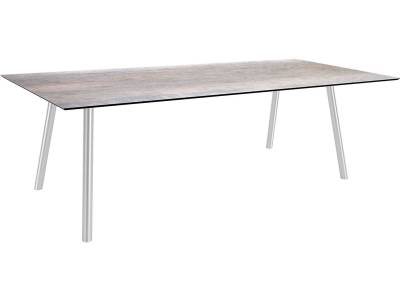 Stern Tischsystem Interno 220 x 100 cm, Edelstahl Rundrohr + freiwählbare Tischplatte