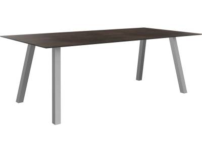 Stern Tischsystem Interno 220 x 100 cm, Edelstahl Vierkantrohr + freiwählbare Tischplatte