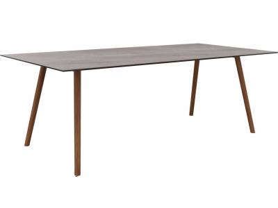 Stern Tischsystem Interno 220 x 100 cm, Teak Beine + freiwählbare Tischplatte