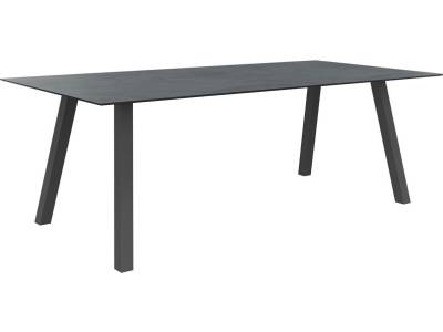 Stern Tischsystem Interno 220 x 100 cm, Tischgestell Alu Vierkantrohr graphit + freiwählbare Tischplatte