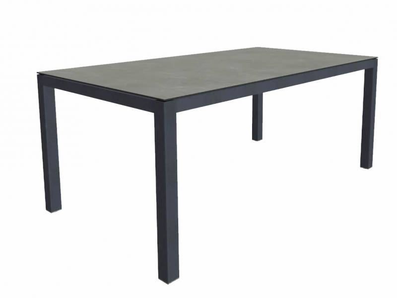 ZEBRA Alus, Tischgestell Aluminium graphite mit Platte 180x100 cm