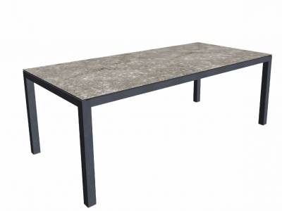 ZEBRA Alus, Tischgestell Aluminium graphite mit Platte, 210x100 cm