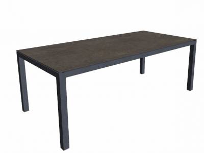 ZEBRA Alus, Tischgestell Aluminium graphite mit Platte, 210x100 cm