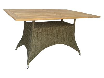 ZEBRA Status Tisch 140x90x75 cm, Geflecht Loom, taupe