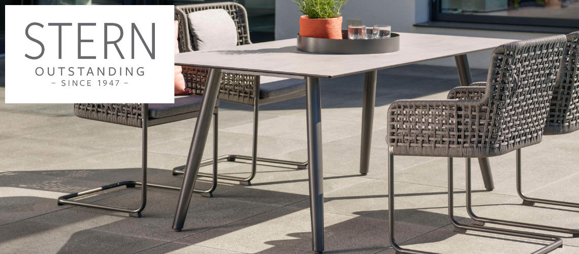 STERN Tischsystem INTERNO: Designstarke Outdoor-Tische