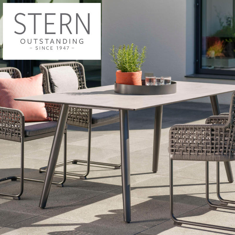 STERN Tischsystem INTERNO: Designstarke Outdoor-Tische